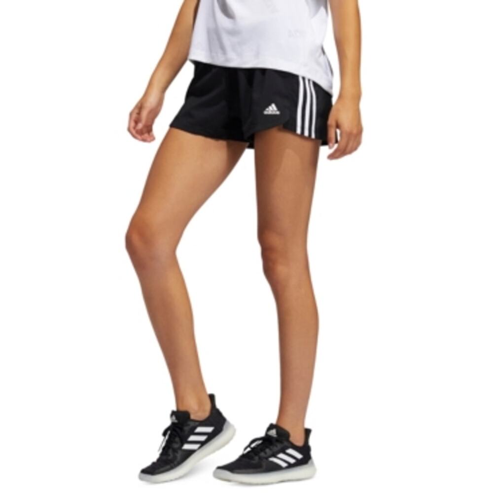 Adidas Womens Pacers Striped Running Shorts black Large - Picture 8 of 9